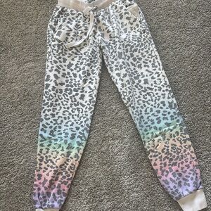 CHRLDR Gray Leopard Print Joggers with Pastel Ombre